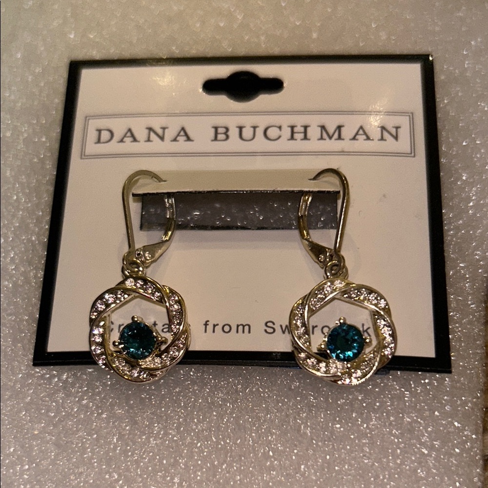 DANA BUCHMAN Swarovski Crystal Leverback Dangle Earrings NEW